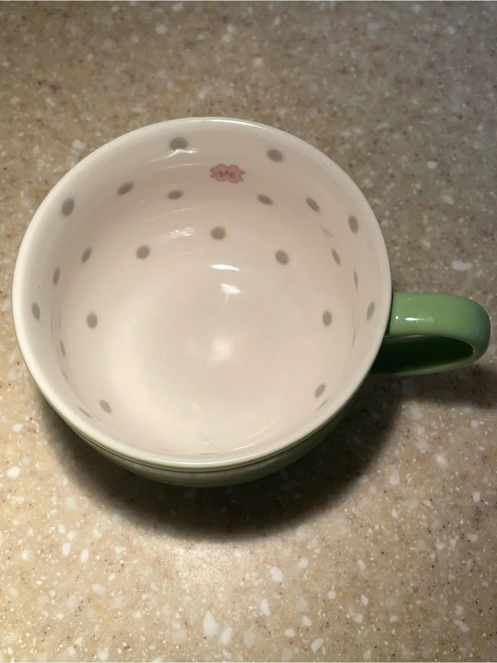 2005 Starbucks Pastel Green Polka Dot Mug